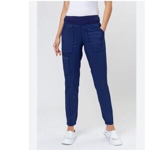 Cherokee Revolution Joggers Scrubs Blue Elastic Waistband‎ Drawstring  Pockets S